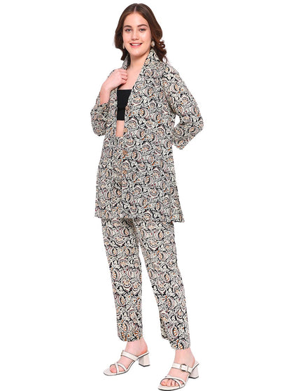 Cream Formal Wear Set In Cotton.