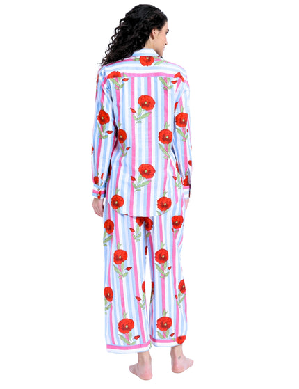 Floral Stripe Shirt Trouser Coord Set