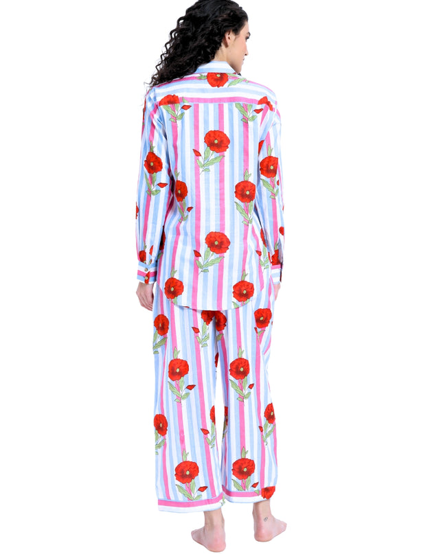 Floral Stripe Shirt Trouser Coord Set