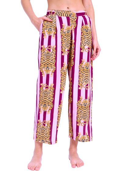 Purple Stripe Tiger Shirt Trouser Coord Set