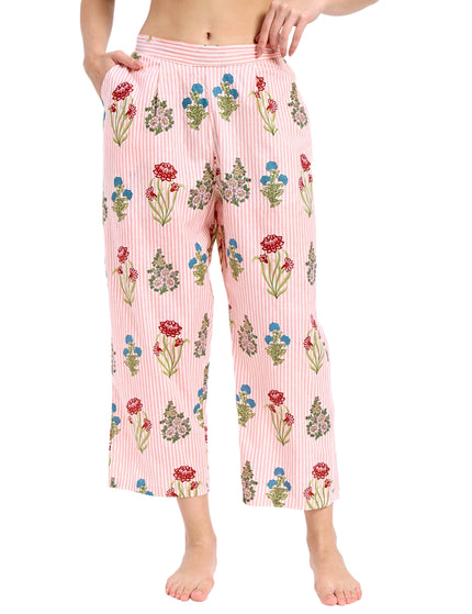 Floral on Light Stripe Coord Set