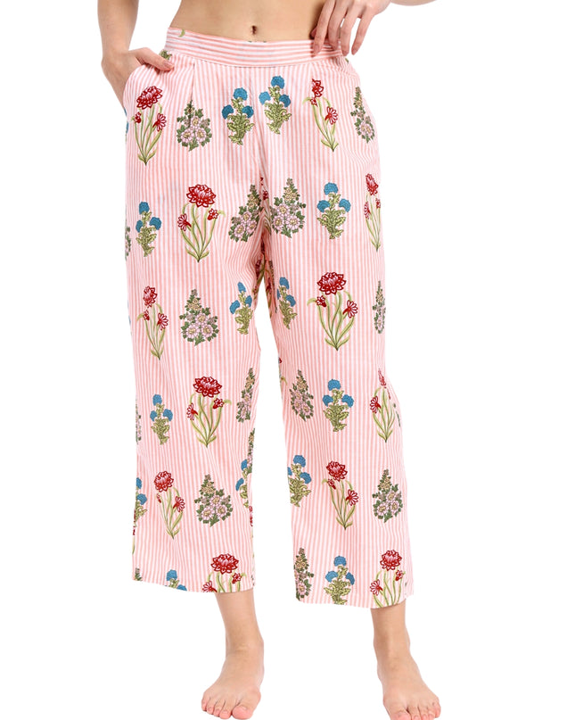 Floral on Light Stripe Coord Set