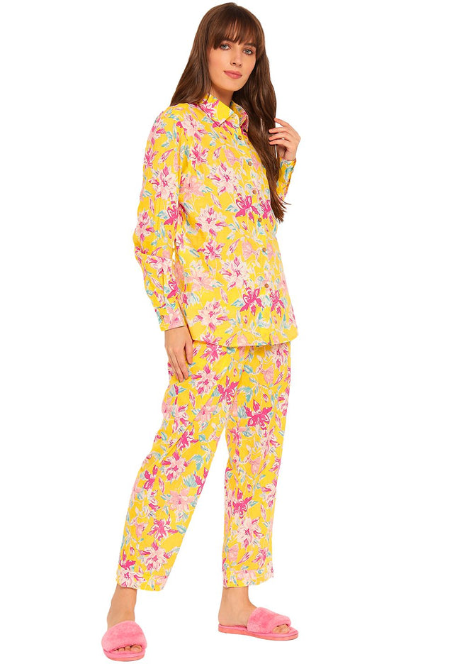 Yellow multi Print 100% Cotton Co-Ord set.