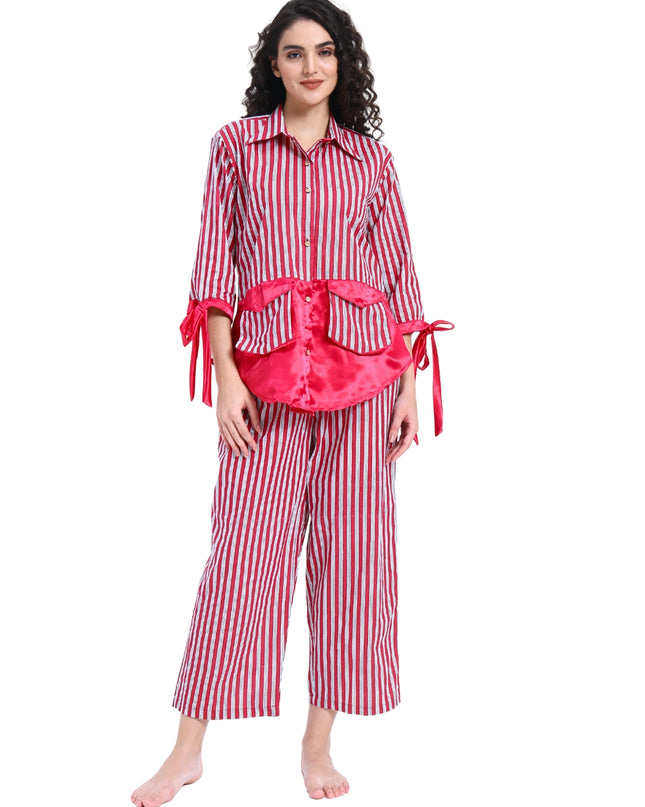 Mulberry Pink Stripe coord Set