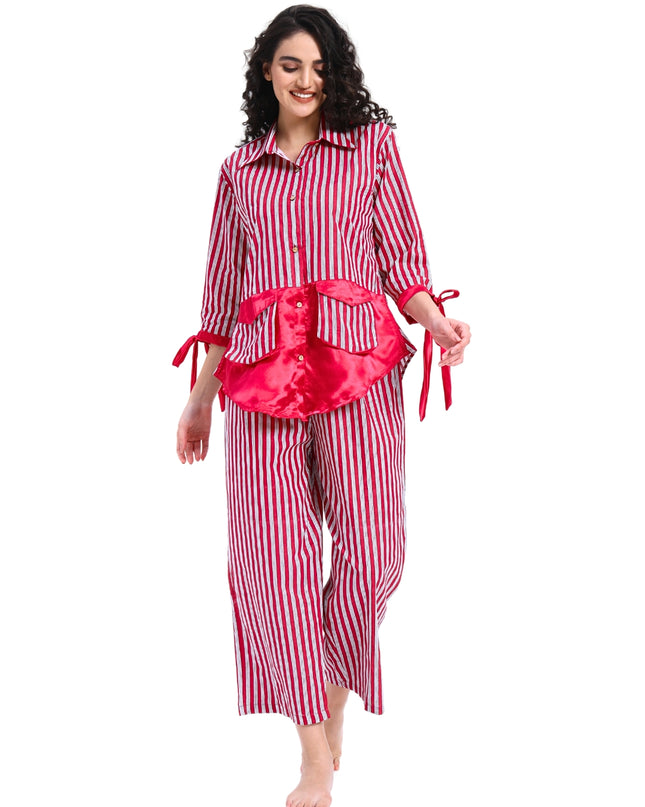 Mulberry Pink Stripe coord Set