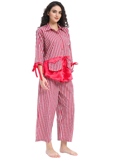 Mulberry Pink Stripe coord Set