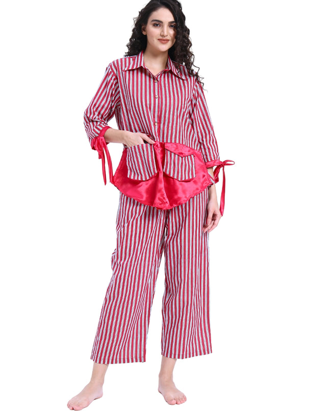 Mulberry Pink Stripe coord Set