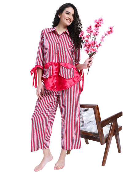 Mulberry Pink Stripe coord Set