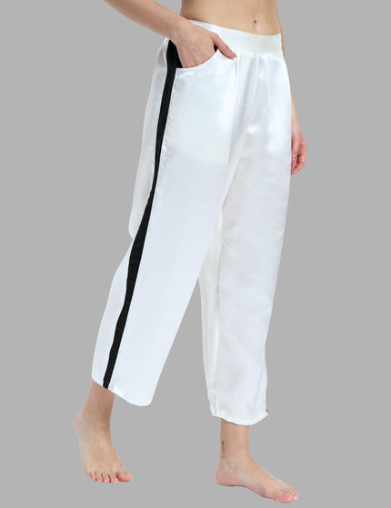 White Satin Coord Set with Feather Sleeve