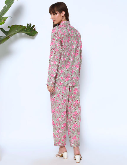 Floating Flower Shirt Trouser Set