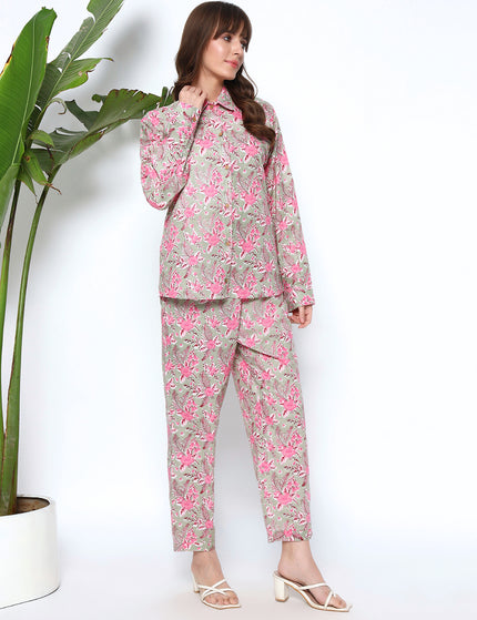 Floating Flower Shirt Trouser Set