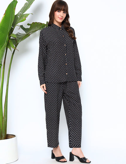 Black Buti Shirt Pant Set