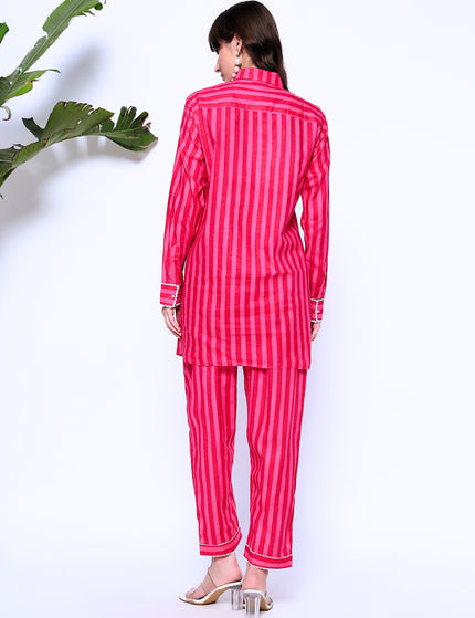 Hot Like Rose-Long Shirt Plazo Set