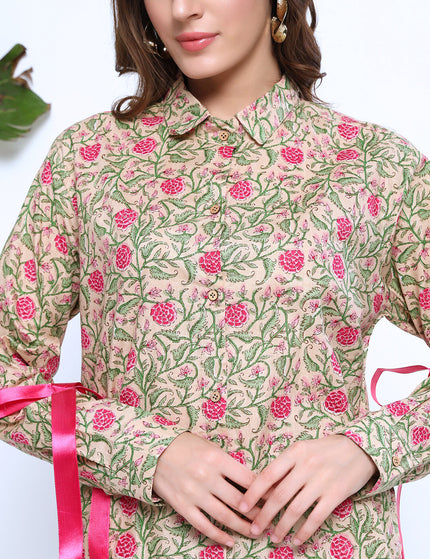 Sober Floral Beige Coord Set