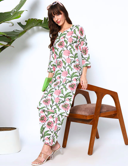 Heavenly Flower Print Kurti Plazo Set