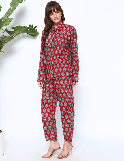 Vintage Rose Shirt Trouser Set